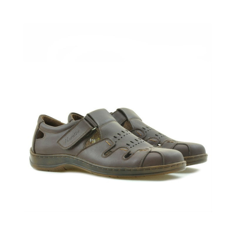 Men loafers, moccasins 819 brown