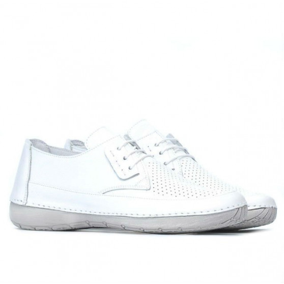 Women loafers, moccasins 672 white