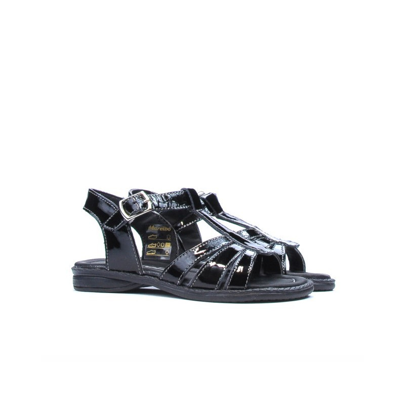 Small children sandals 53c patent black