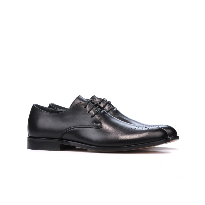 Men stylish, elegant shoes 878 black