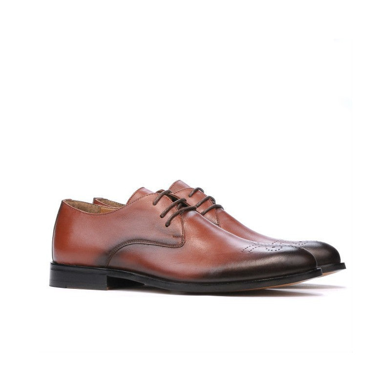 Men stylish, elegant shoes 878 a cognac