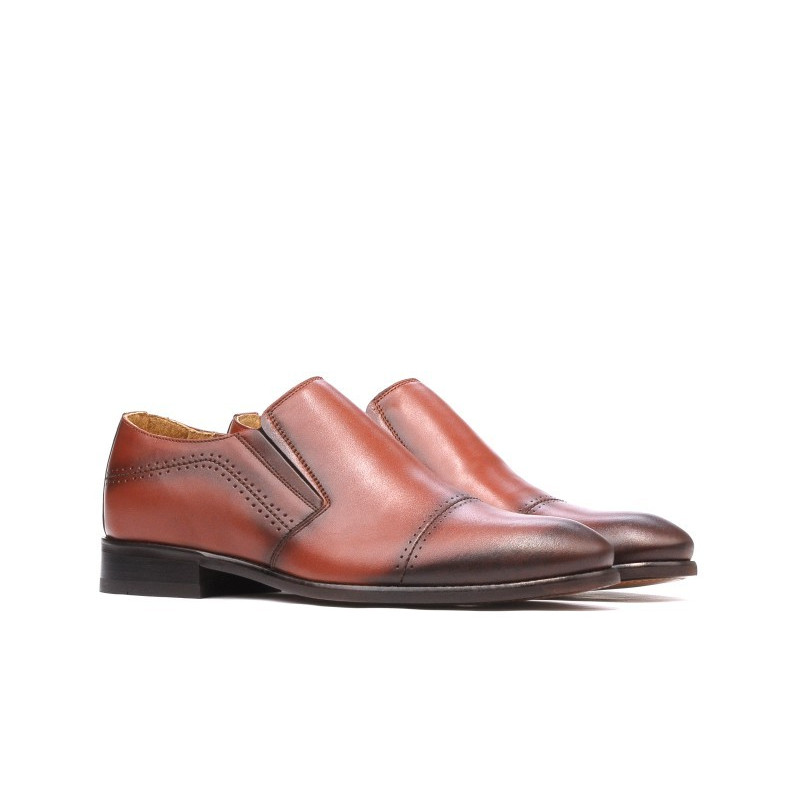 Men stylish, elegant shoes 877 a cognac