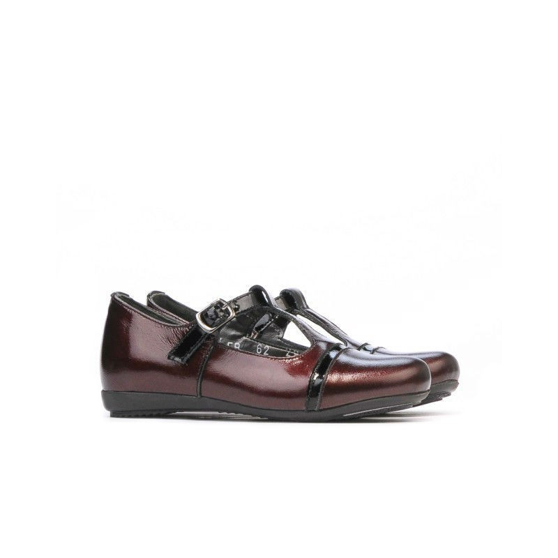 Small children shoes 62c patent bordo+black