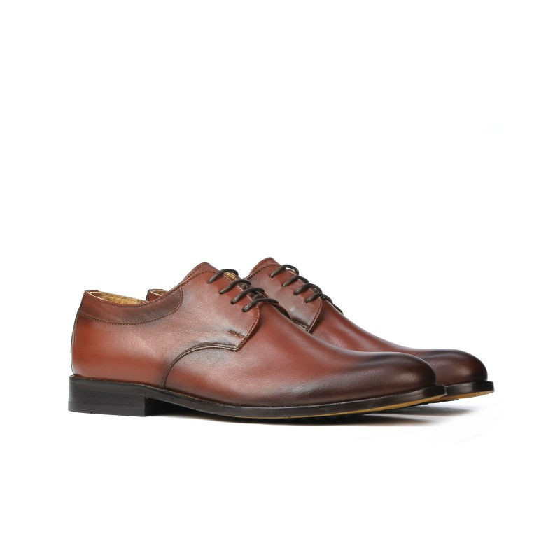 Men stylish, elegant shoes 839 a cognac
