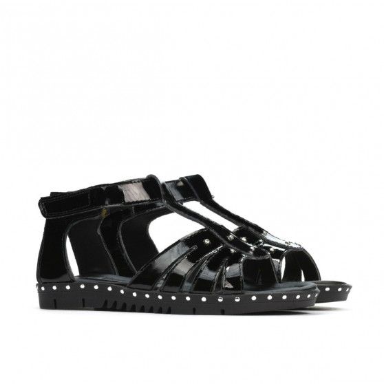 Small children sandals 66c patent black