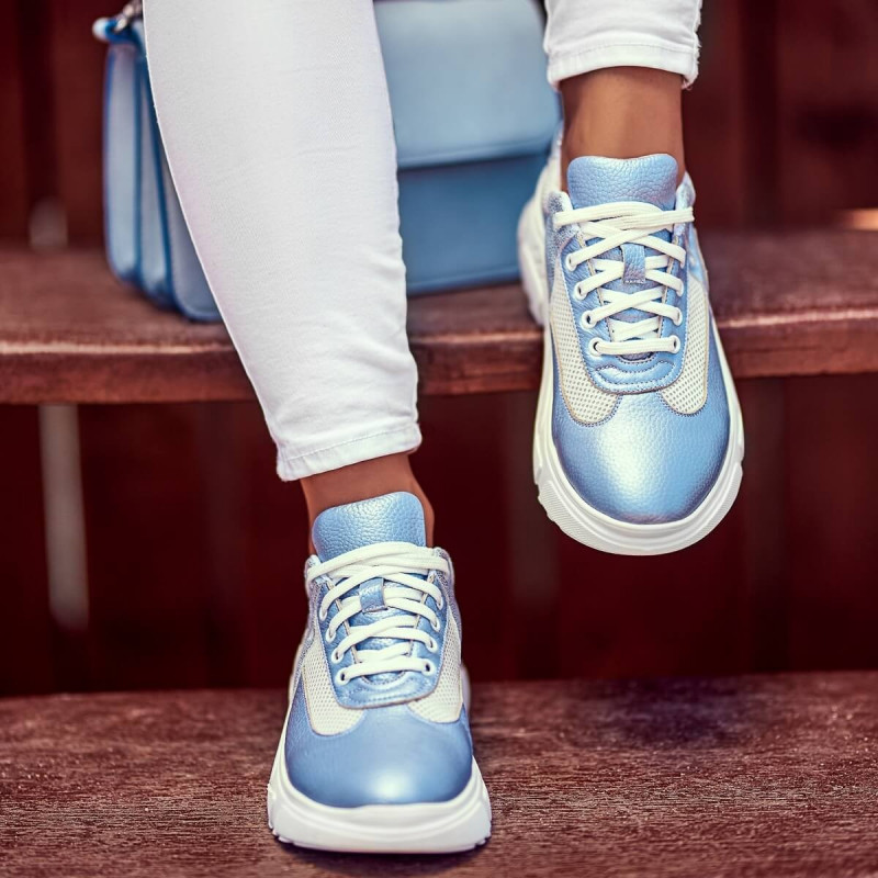 Women sport shoes 6015 bleu pearl combined