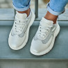 Women sport shoes 6015 white pearl combined