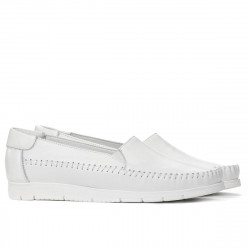 Women loafers, moccasins 6023 white