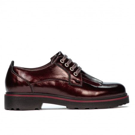 أحذية كاجوال نسائية 6025 جلد برغندي لامع