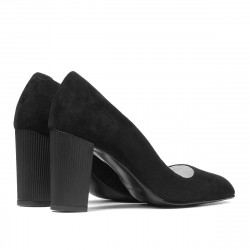 Women stylish, elegant shoes 1278 black antilopa