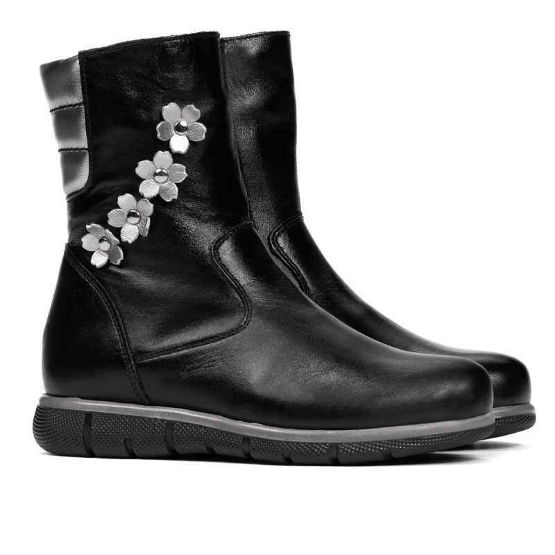 Small children knee boots 107c black combined