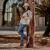 Women boots 3358 a brown combined
