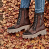 Women boots 3358 a brown combined