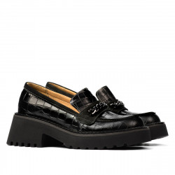 Women casual shoes 6041 croco black combined