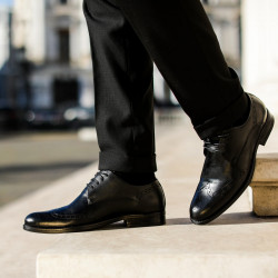 Men stylish, elegant shoes 908 black
