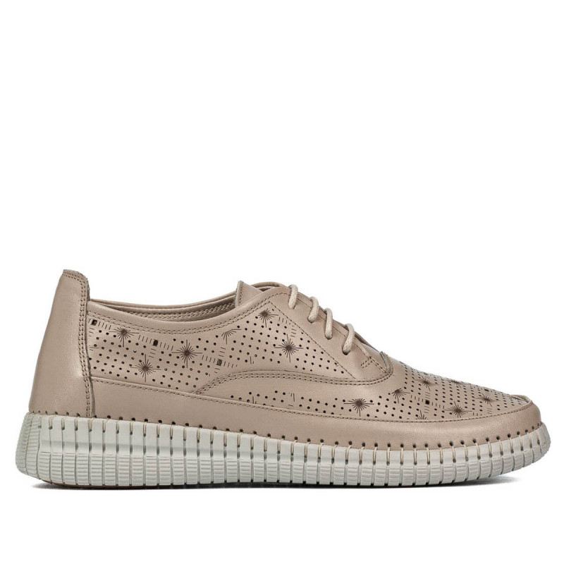 Women loafers, moccasins 6045 sand