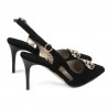 Women sandals 1294 black antilopa