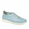 Women loafers, moccasins 6061 bleu
