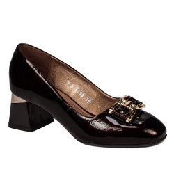 Women stylish, elegant shoes 1298 patent bordo
