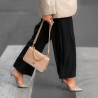Women stylish, elegant shoes 1296 patent cappuccino lifestyle