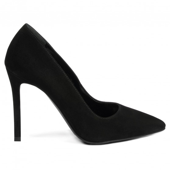Women stylish, elegant shoes 1299 black antilopa