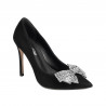 Women stylish, elegant shoes 1334 black antilopa