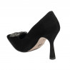 Women stylish, elegant shoes 1312 black antilopa