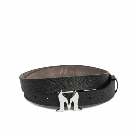 Women belt 41m black safiano