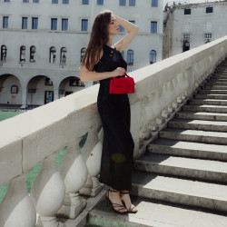 Women shoulder bag 028g 01 croco red