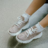 Women sport shoes 6053 beige camuflaj combined lifestyle