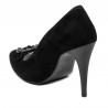Women stylish, elegant shoes 1279 black antilopa