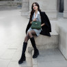جزمة نسائية 3404 من جلد البوفو الأسود المدمج lifestyle