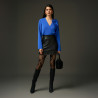 Women hand bag 037g suede black lifestyle