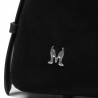Women hand bag 037g 01 suede black