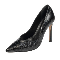 Women stylish, elegant shoes 1330 croco black