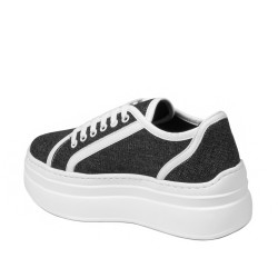 Women sport shoes 6089 jeans black combined