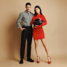 Women stylish, elegant shoes 1311 satin red lifestyle