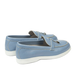 Women loafers, moccasins 6082 biz azuro