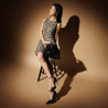 Women stylish, elegant shoes 1311 satin black lifestyle