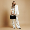 Women stylish, elegant shoes 1318 black velour lifestyle