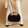 Women stylish, elegant shoes 1318 black velour lifestyle