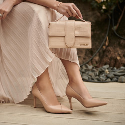 Women stylish, elegant shoes 1325 croco beige