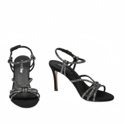 Women sandals 1342 black velour