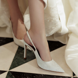 Women sandals 1352 satin white lifestyle