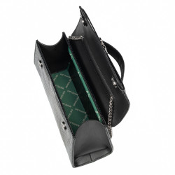 Women shoulder bag 041g 01 croco patent black