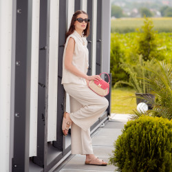 Women hand bag 042g suede pink zmeura+rafie lifestyle