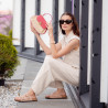 Women hand bag 042g suede pink zmeura+rafie lifestyle