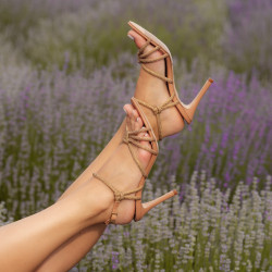 Women sandals 1342 cappuccino lifestyle
