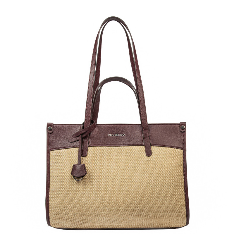 Women beach bag 045g 01 burgundy+rafie