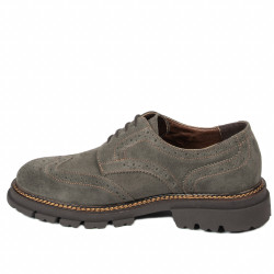 Men casual shoes 989 gray velour